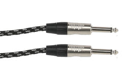 GEWA Pro Line instrumentkabel 3 m, sort-hvid tweed, lige jack