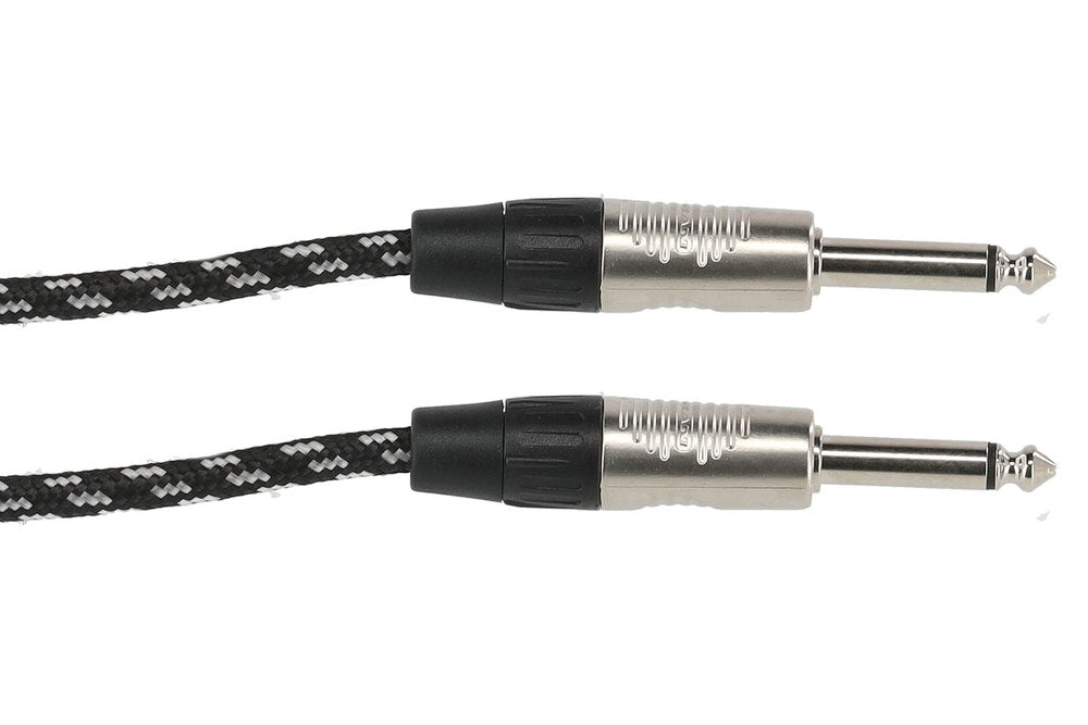 GEWA Pro Line instrumentkabel 3 m, sort-hvid tweed, lige jack