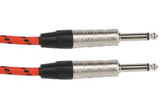 GEWA Pro Line instrumentkabel 3 m, sort-rød tweed, lige jack