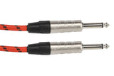 GEWA Pro Line instrumentkabel 3 m, sort-rød tweed, lige jack