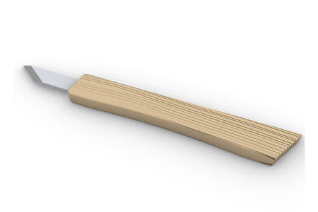 GEWA kniv i rustfrit stål 10 mm, slebet i venstre side, med skaft