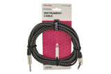 GEWA Pro Line instrumentkabel 6 m, sort-hvid tweed, vinklet jack