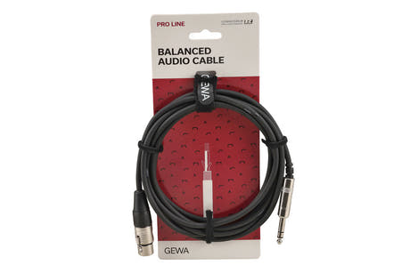GEWA Pro Line balanceret kabel 3 m, stereo-jack til XLR-hun