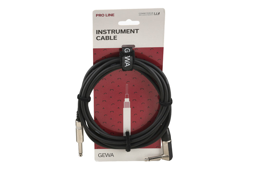 GEWA Pro Line instrumentkabel 3 m, lige til vinklet jack