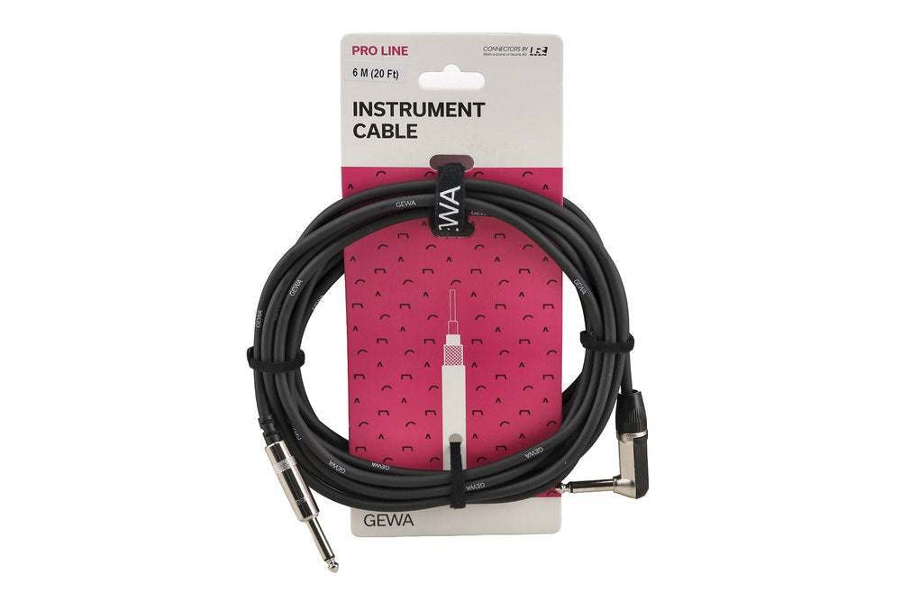 GEWA Pro Line instrumentkabel 6 m, lige til vinklet jack