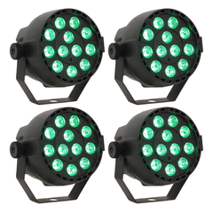 LED Spot Multicolor m. fjernbetjening (12x3W) 4 Stk. Bundle