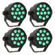 LED Spot Multicolor m. fjernbetjening(12x3W) 4 Stk. Bundle
