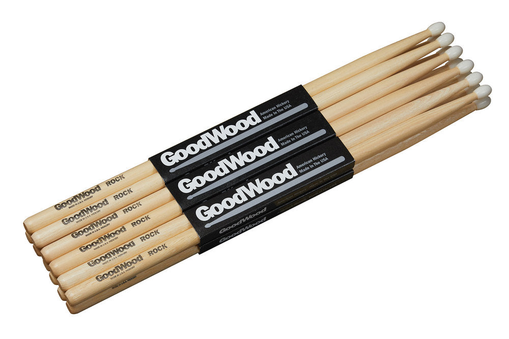 Vater Goodwood Rock trommestikker, hickory 2. sortering, nylonspids