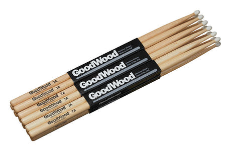 Vater Goodwood 7A trommestikker, hickory 2. sortering, nylonspids