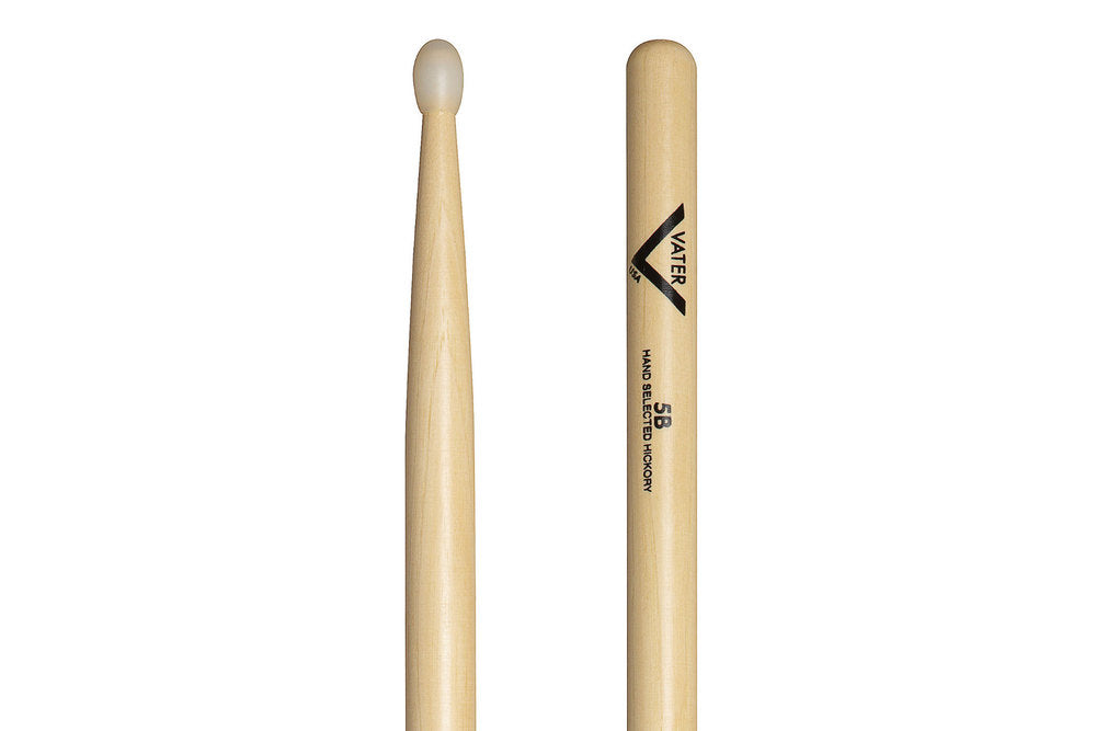 Vater 5B trommestikker, hickory, nylonspids