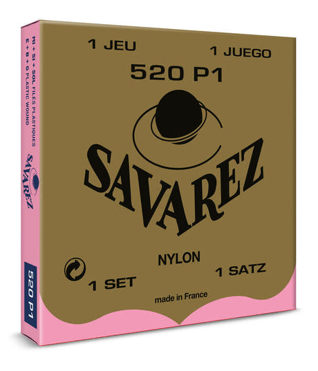 Savarez 511R plastbelagt E1-streng til klassisk guitar, 520P1