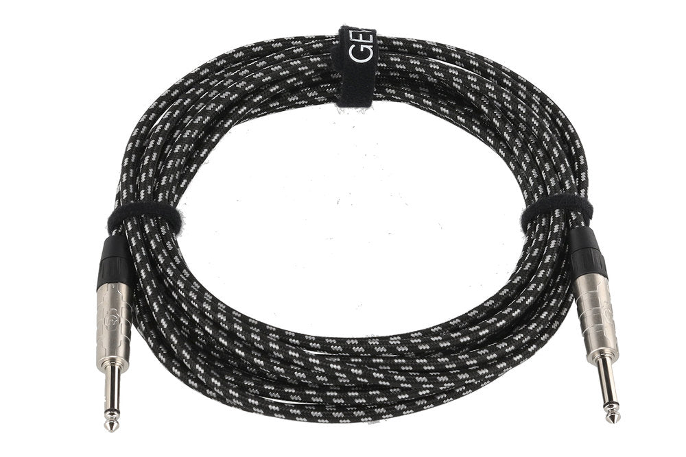 GEWA Pro Line instrumentkabel 6 m, sort-hvid tweed, lige jack