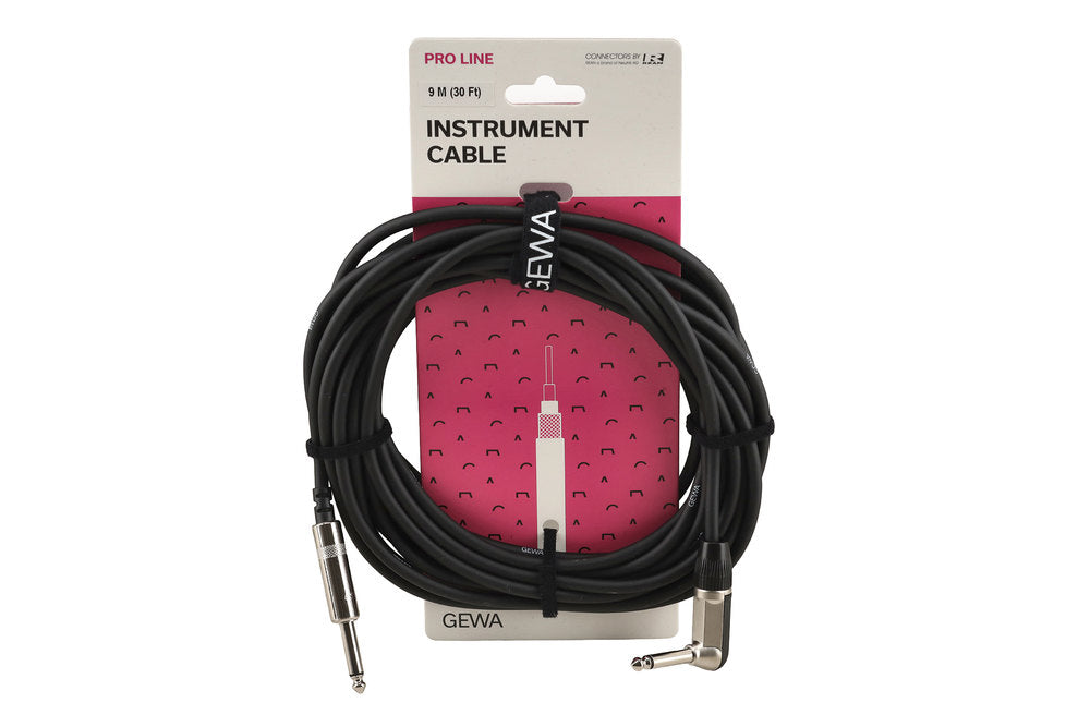 GEWA Pro Line instrumentkabel 9 m, lige til vinklet jack