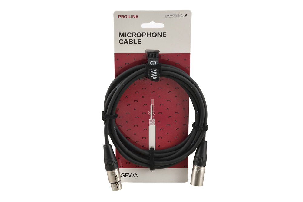 GEWA Pro Line mikrofonkabel 3 m, XLR-hun til XLR-han