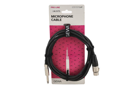 GEWA Pro Line mikrofonkabel 3 m, XLR-hun til mono-jack
