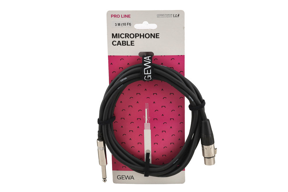 GEWA Pro Line mikrofonkabel 3 m, XLR-hun til mono-jack