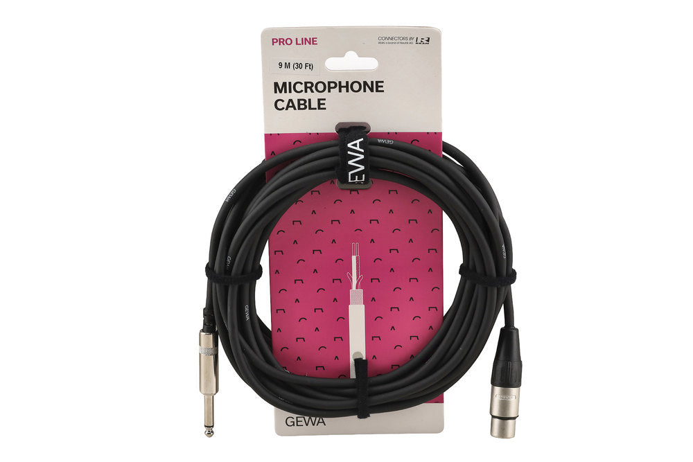GEWA Pro Line mikrofonkabel 9 m, XLR-hun til mono-jack