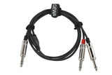 GEWA Pro Line insert-kabel 1,5 m, stereo-jack til 2 x mono-jack