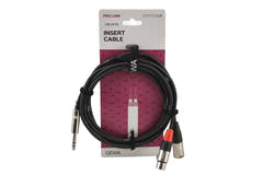 GEWA Pro Line insert-kabel 3 m, stereo-jack til XLR-han og XLR-hun