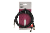 GEWA Pro Line insert-kabel 3 m, stereo-jack til XLR-han og XLR-hun