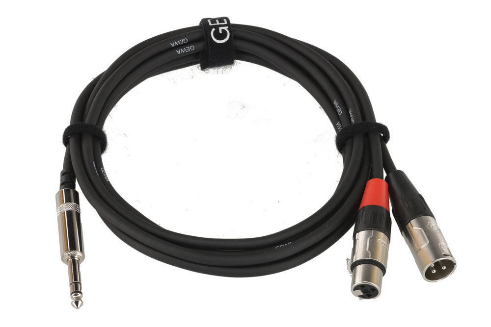 GEWA Pro Line insert-kabel 3 m, stereo-jack til XLR-han og XLR-hun
