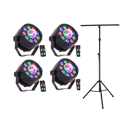 LED PAR-ASTRO 2-i-1 Diskolys & Perfex Lysstativ