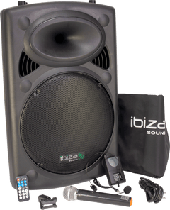 Ibiza Transportabel Højttaler m. 15" Bas (Sort, 800W)
