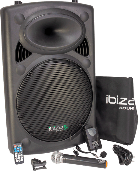 Ibiza Transportabel Højttaler m. 15" Bas (Sort, 800W)