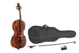 GEWA Sonata Europa Deluxe cello 4/4, sat op, massarandubabue, taske