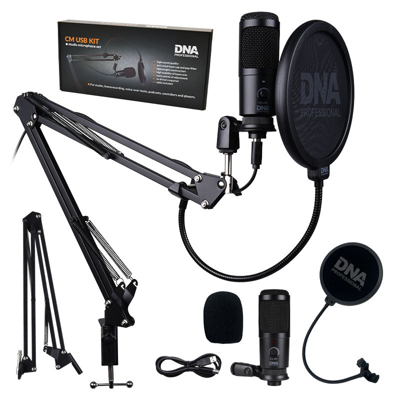 DNA CM USB KIT Kondensator USB Mikrofon med Boom Arm og Popfilter