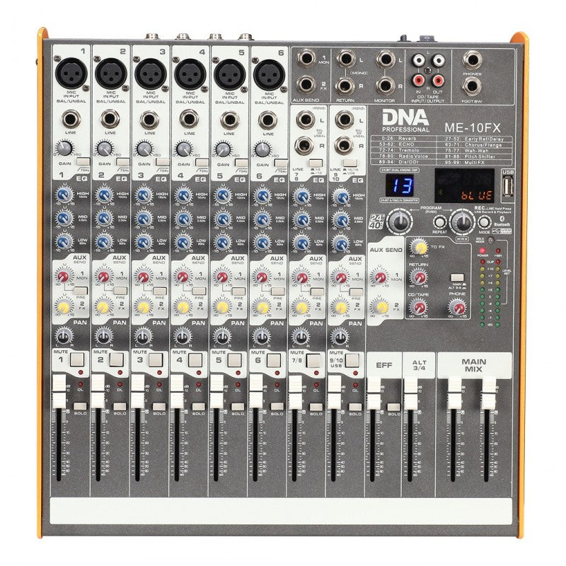 DNA ME-10FX lydmixer - 10 kanaler USB Bluetooth