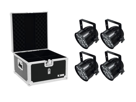 EUROLITE Set 4x LED PAR-56 QCL Short bk + EPS Case