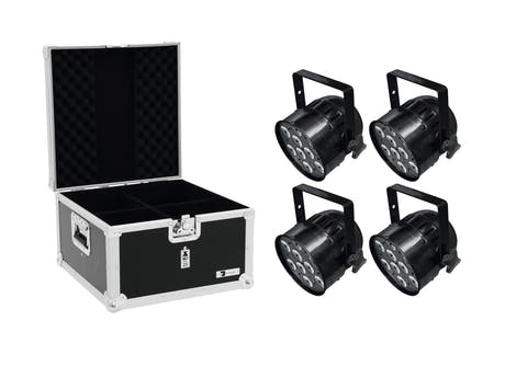 EUROLITE Set 4x LED PAR-56 HCL Short bk + EPS Case