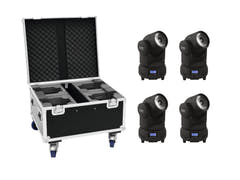 EUROLITE Set 4x LED TMH-X1 Moving Head Beam + Case