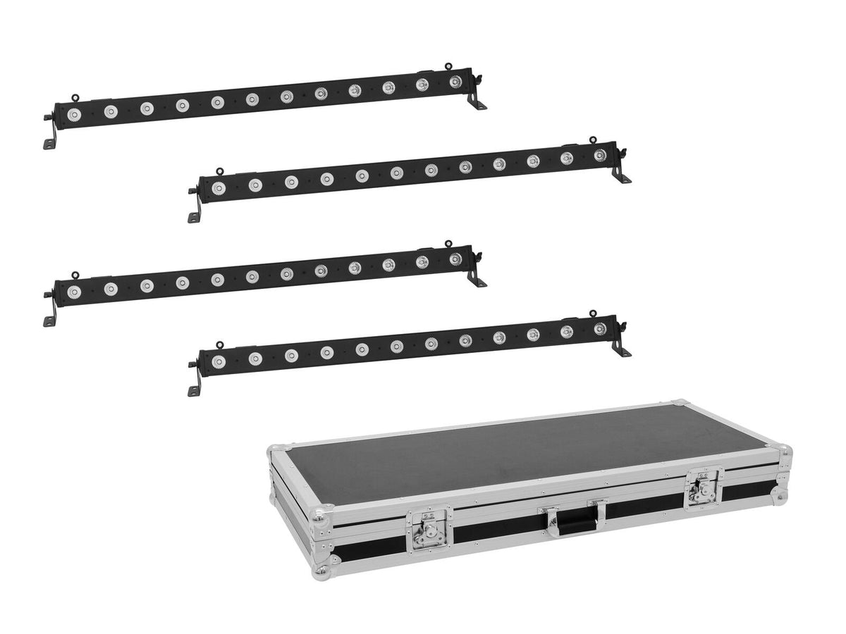 Eurolite Set 4x LED BAR-12 QCL RGBW Bar + Flightcase