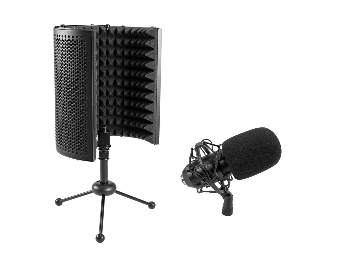 OMNITRONIC Set MIC CM-78MK2 Large Diaphragm Condenser Mic + AS-04 Desk Microphone Absorber System