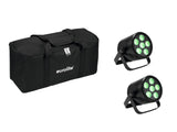 EUROLITE Set 2x AKKU PAR 6 QCL + Soft Bag