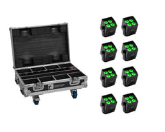 EUROLITE Set 8x AKKU Mini IP UP-4 QCL Spot MK2 + Case with charging function