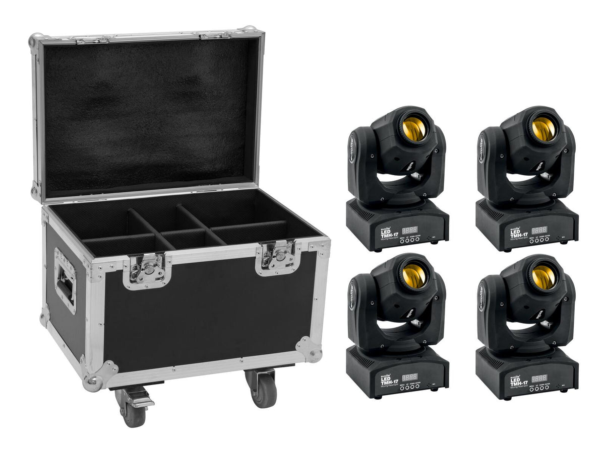 Eurolite Set 4x LED TMH-17 Moving Head + Flightcase