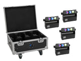 EUROLITE Set 4x AKKU MBT-3 Spot MK2 + Flightcase with wheels and charging function