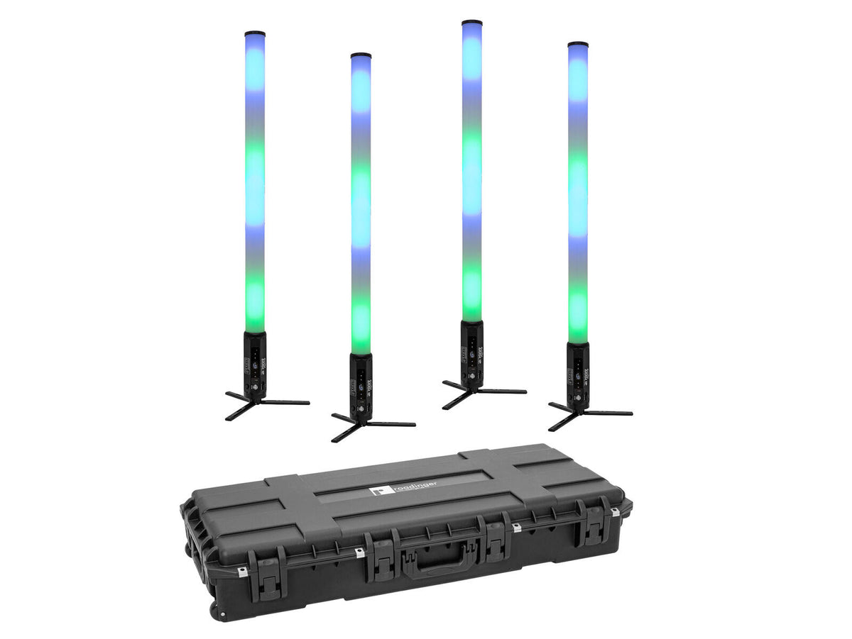 Eurolite Set 4x AKKU IP Pixel Tube 360° PRO CRMX + Plastic Case