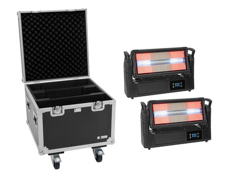 EUROLITE Set 2x LED IP Mega PIX Strobe 714 SWING + Flightcase with wheels
