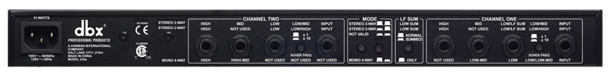 dbx 234S Stereo 2/3 Vejs, Mono 4-Vejs Delefilter