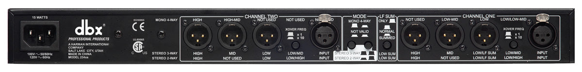 dbx 234XS Stereo 2/3 Vejs, Mono 4-Vejs Delefilter