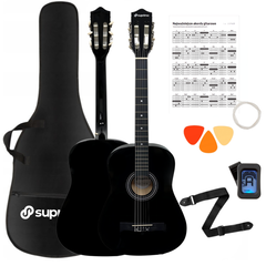 Suprimo CGS3 BK Klassisk Guitar 4/4 – Sort Begyndersæt