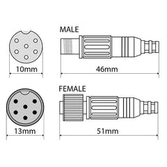 Alpine KWE-CAM6D Kabel for autocamper m. camos Kamera
