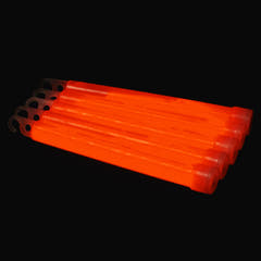 25 stk. knæklys 6'' med snor (Orange)
