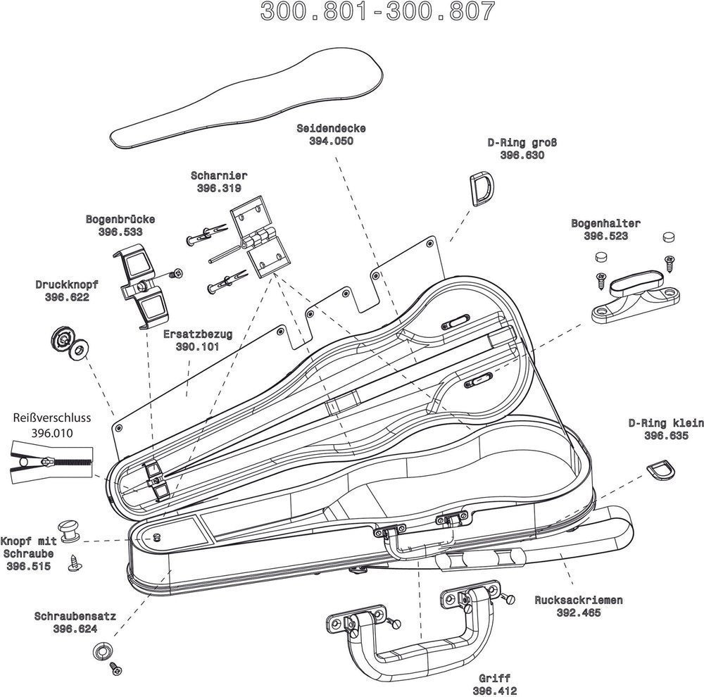 GEWA reservetæppe i blå velour til Liuteria Concerto formkasse