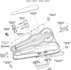 GEWA Rucksack assembly Form shaped violin/viola case - 2 rucksack straps