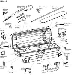 GEWA Rucksack assembly Form shaped violin/viola case - 2 rucksack straps